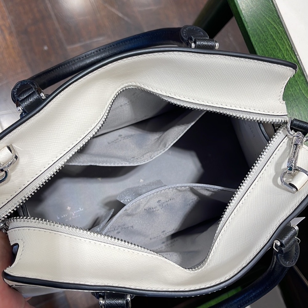 Kate Spade Madison Safiano Leather Medium Satchel Handbag
Platinum Gray
NWT - Picture 10 of 16